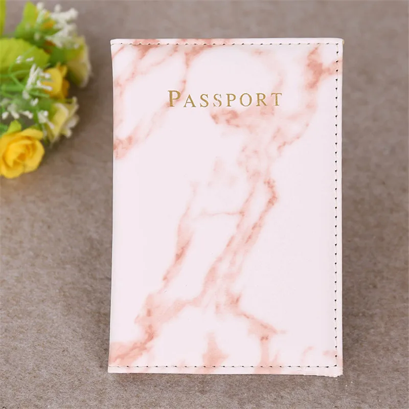Fashion Women Men Passport Cover Pu Leather Marble Style Travel ID Credit Card Passport Holder Packet Wallet Purse Bags Pouch 5