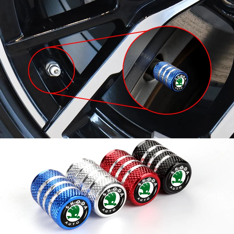 

Screw Car Cycle Valve Stem Covers Auto Wheel Tyre Caps For Skoda Octavia Rapid Kodiaq Karoq Fabia Kamiq Superb Derivative Vision