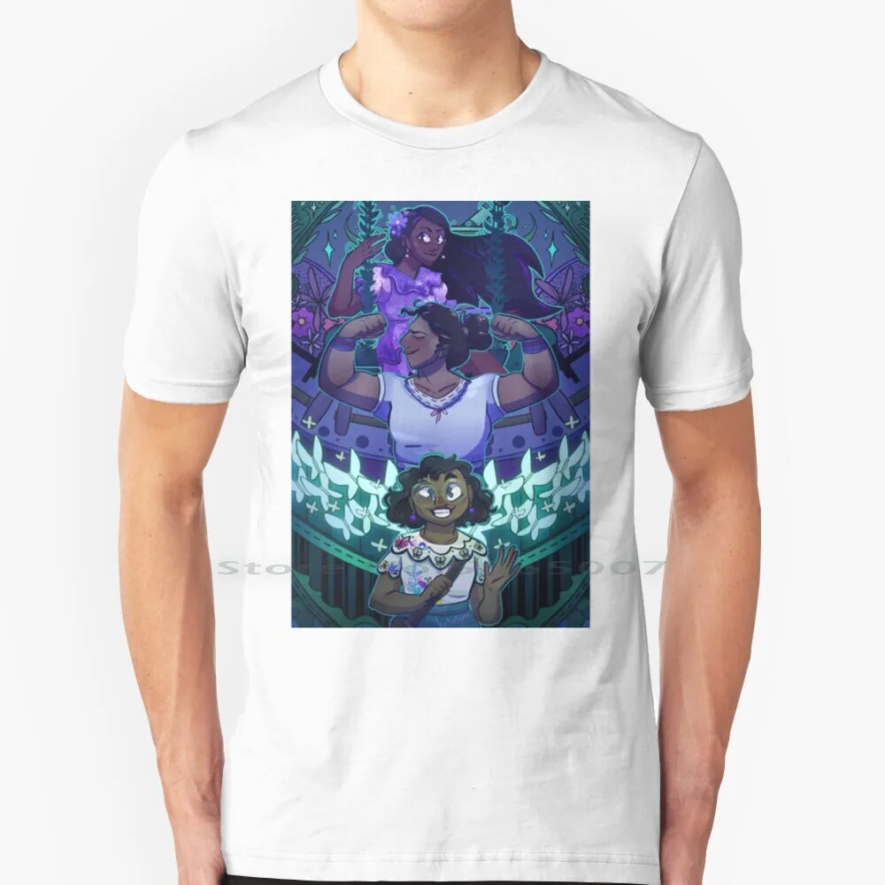 

Крутая цветная футболка с изображением братьев и сестер enfeng из 100% хлопка, серия эньканто, Mirabel Madrigal Luisa Madrigal Isabella Madrigal, большой размер 6xl