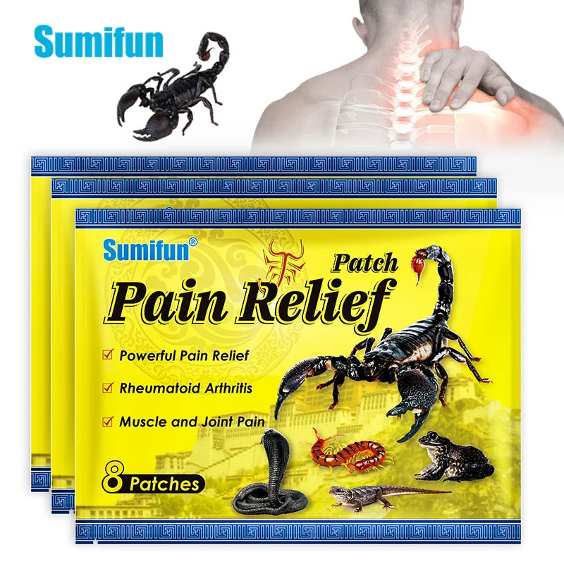 

8/16/24pcs Sumifun Scorpion Venom Pain Relief Patch Herbal Medical Arthritis Rheumatism Painkiller Muscle Joint Ache Plaster