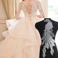 oversized peacock patches white lace decals exquisite applique bridal fabric patch accessories wedding dresses diy stickers f45