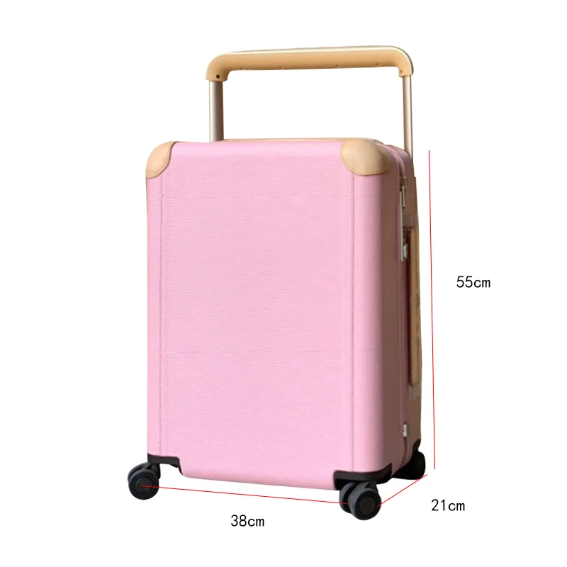 2022new Luggage celebrity type men's and women's pull rod box20 inches password leather suitcase strongWater corrugated |