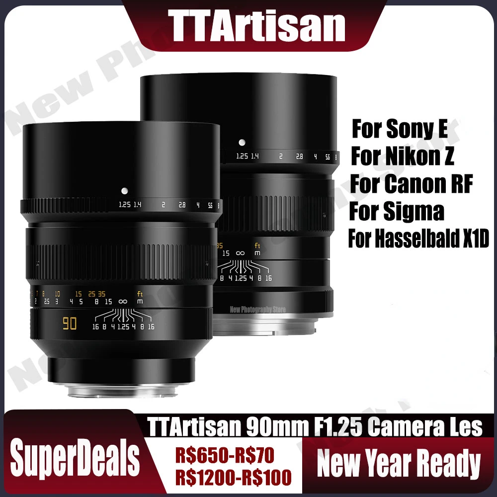 

TTArtisan 90 мм F1.25 полная Рамка Ручной фокус портретный объектив для Sony E Nikon Z Canon RF EOS R Leica L Sigma Hasselbald X1D камера