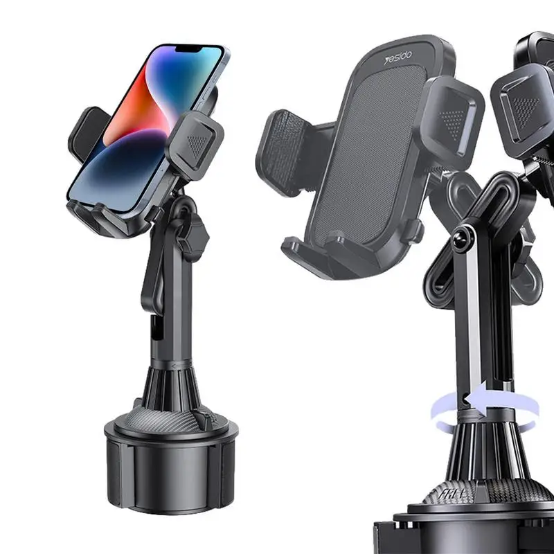 

Cup Car Phone Holder For Car 360 Degree Rotation Auto Cell Phone Stand With Cup Holder 2 In 1 Car Cup Holder Phone Mount For Car