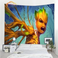 animation superhero movie groot tapestry bedroom living room tapestry cute tapestry popular hanging cloth in europe and america