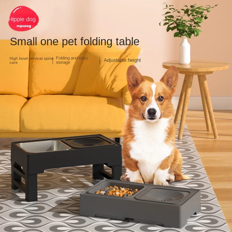 

Double Pets bowls Dog Bowls Adjustable Height Pet Feeding Dish Bowl Big Dog Elevated Food Water Feeders for Dogs Stainless Stand