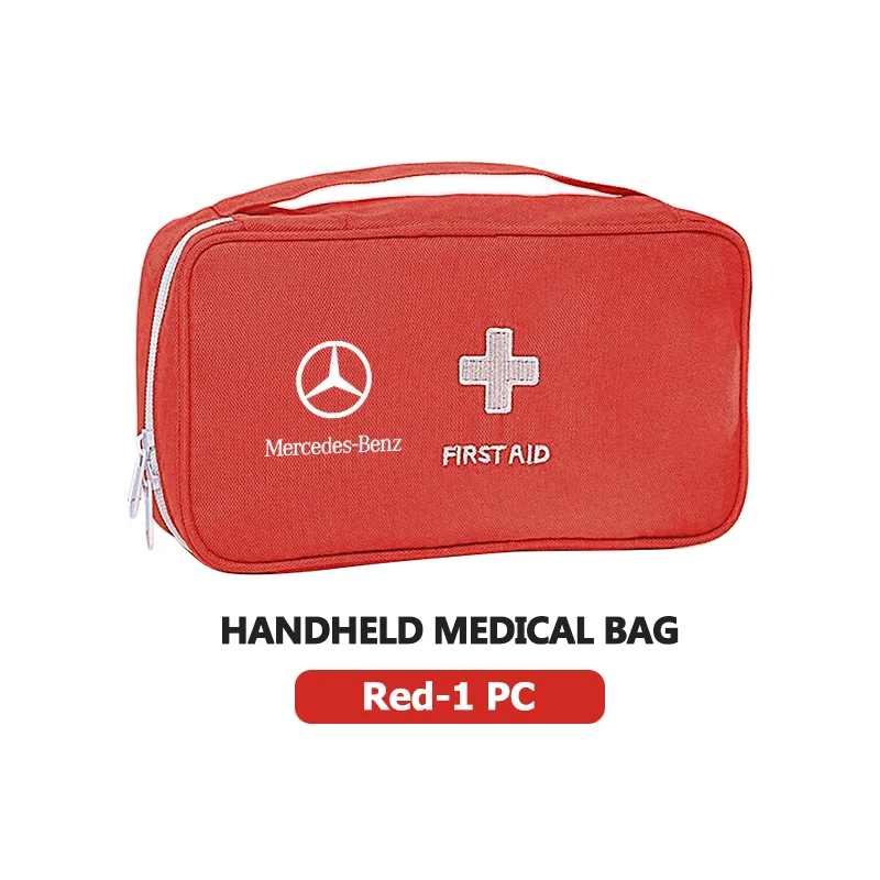 

Для Mercedes Benz автомобильный логотип медицинский пакет уличная аптечка первой помощи органайзер для хранения лекарств W202 W212 W126 W140 W168 W177