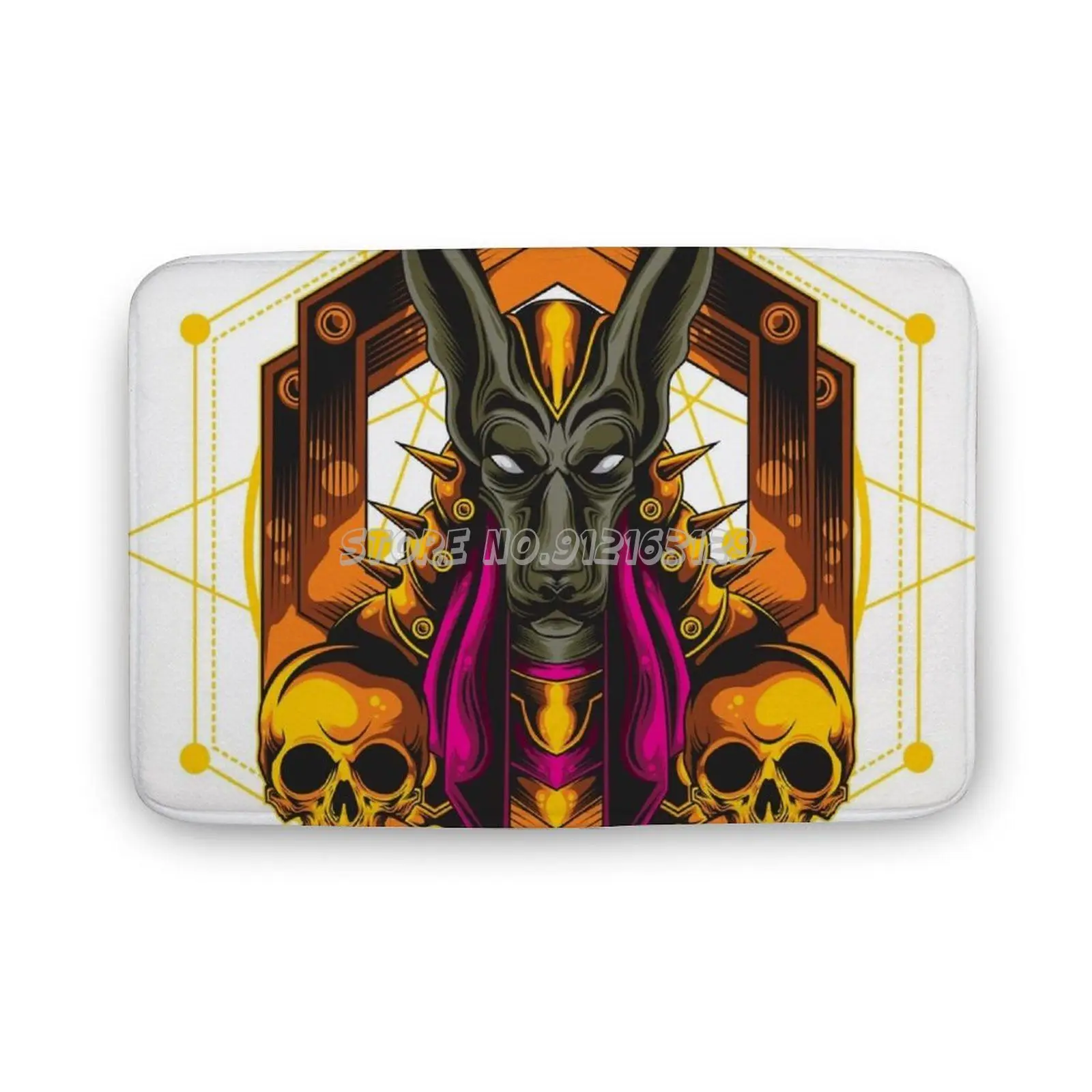 

Ancient God Anubis Floor Mat For Living Room Door Mat Decoration Rugs Egyptian Gods Anubis God of Death Death Pyramid Egypt Anci