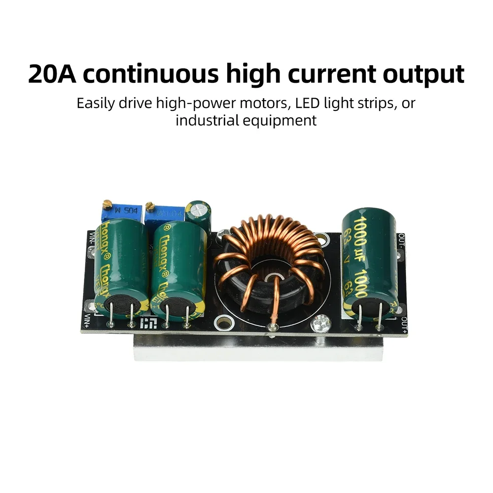 Фото 300 Вт 600 Вт высокомощный регулируемый модуль снижения DC-DC 12V-75V до 5V 19V 21V 24V 48V 25A 17-100V до 3-50V 20A №3
