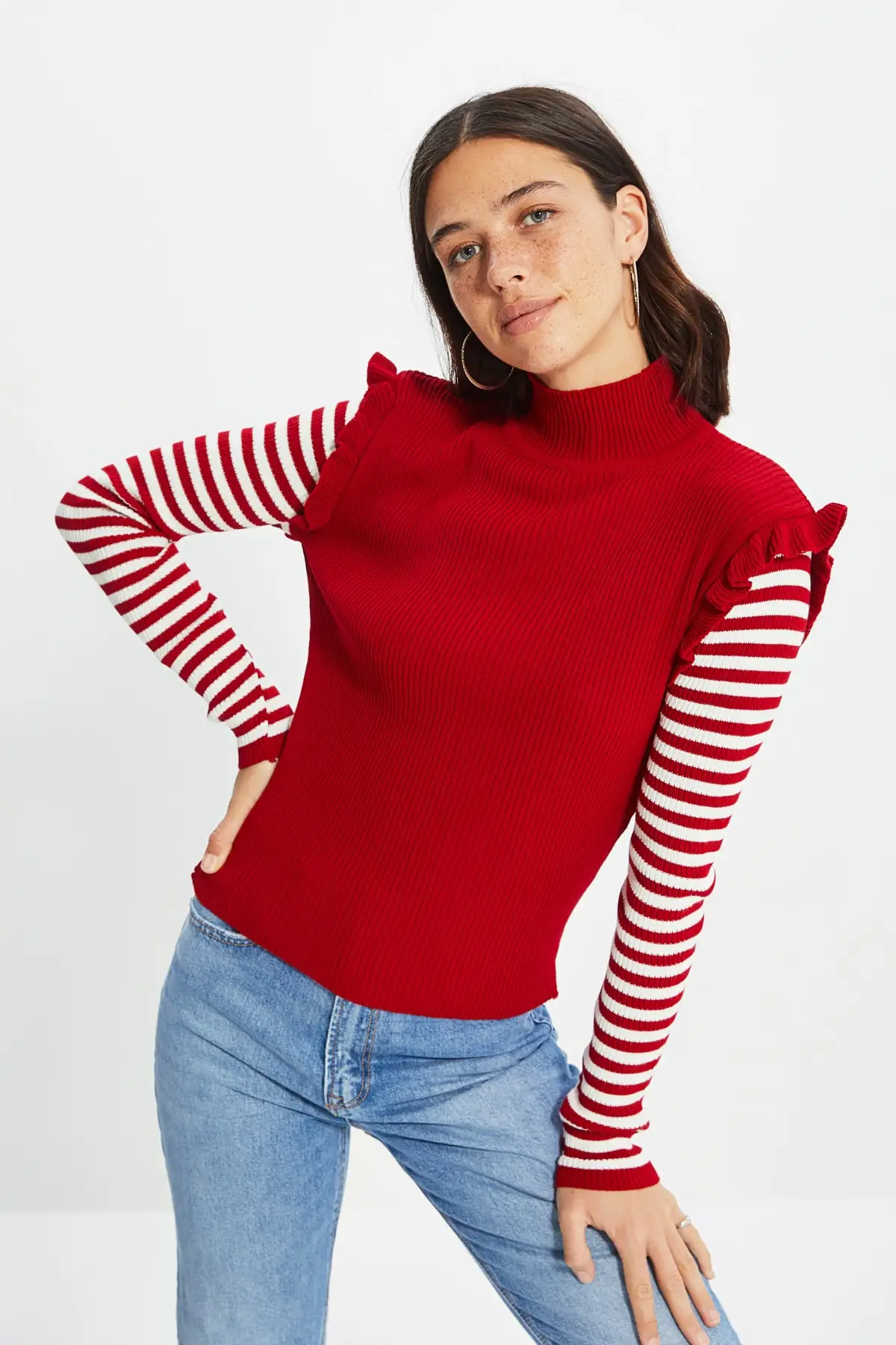 

Trendyol Shoulder Flounces Knitwear Sweater TWOAW22KZ0743