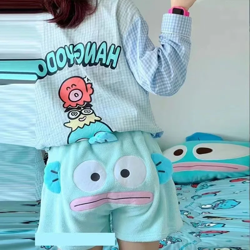 

Kawaii Sanrio Summer Funny Hangyodon Shorts Anime Cute Casual Home Plush Comfortable Pants Cartoon Creative Sweet Birthday Gift