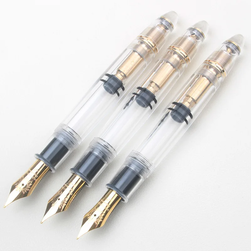 Большая перьевая ручка MAJOHN 8 #   Ручка Sun Nib EFFM с твердым резиновым наконечником, латунным поршнем, акриловым корпусом, гладким письмом, для школы и офиса (art.: 3920dbbd11d81) - 3920dbbd11d81