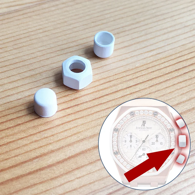 Белая резиновая Корона и крышка кнопки для AP Audemars Piguet Королевский дуб морской 37