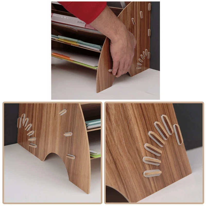 

Desk File Organizer Holder 6 Slots DIY Assembly Fan Shape Magazine Holder Large Document for Mail Letter Magazine File