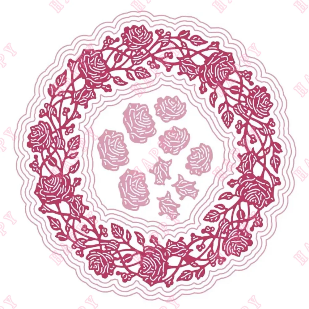 

Metal Craft Cutting Die DIY Scrapbook Paper Diary Decoration Card Handmade Embossing New Product 2022 Fancy Rose Frame Die Set