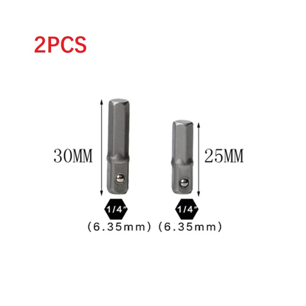 

2/3/8PCS Drill Socket Bit Adapter 1/4" 6.35mm Hex Shank Extension Bar For Impact Driver 1/4" 3/8" 1/2" Quick Change Chucks