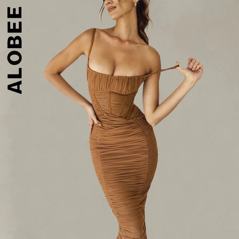 

Alobee Fashion Dress Women Harajuku Robe Elastic Holiday Outfits Chic Popular Streetwear Soft All-Match Vestidos Woman Clothes