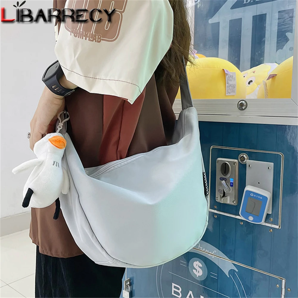 

Solid Color Designer 2022 New High Quality Nylon Ladies Shoulder Bag Large Capacity Student Schoolbag Messenger Bags Bolso Mujer