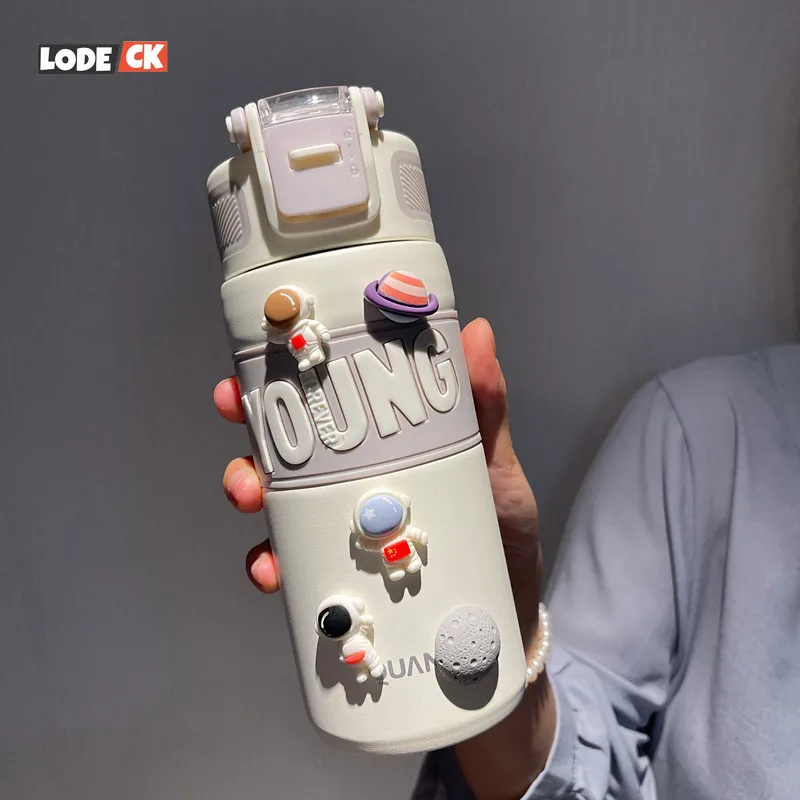 

Tumbler With Straw Thermos Mug Kit 3 Water Bottles Bottle Kids Termos Kawai Lid Thermal Bag Child Coffee Cup Stainless Steel Hot