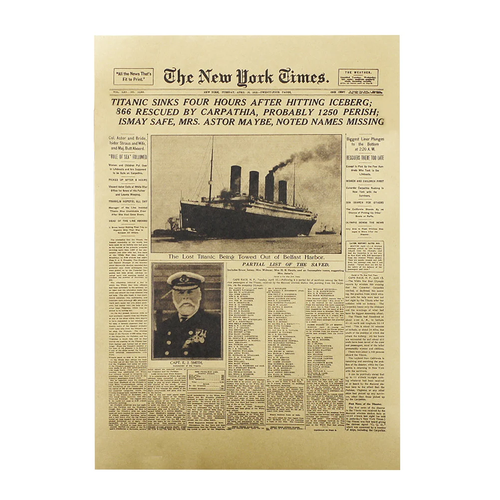 

The New York Times Newspaper Wall Decal Kraft Paper Poster Wallpaper Stickers for Cafe Bar Decoration