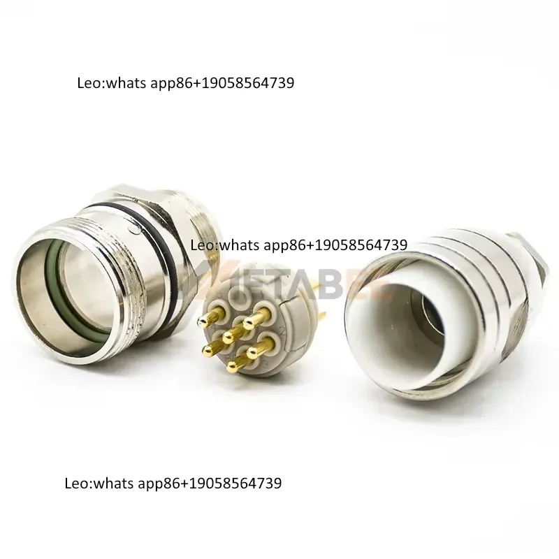 Фото M23 6 7 17-контактный 4-контактный 6-контактный 7-контактный 12-контактный 17-контактный разъем питания, энкодер по часовой стрелке, водонепроницаемый сигнальный разъем для монтажа на панель. №2