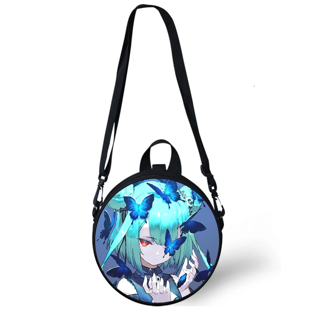 Uruha Rushia Child kindergarten Bag 3D Print Crossbody Shoulder Bags For School Women Mini Round Bagpacks Rugtas Bag