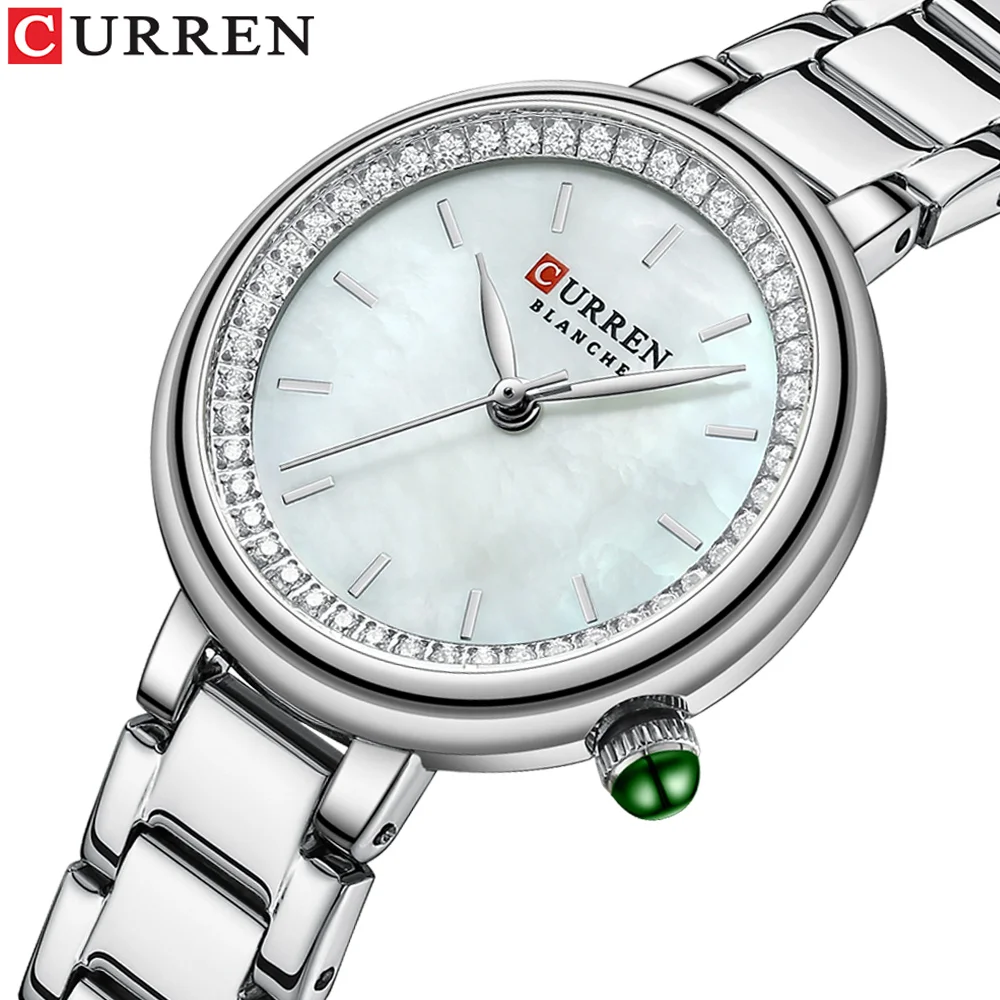 

CURREN Fashion Ladies Watch Top Brand Luxury Ladies Watch Silver Stainless Steel Classic Bracelet Women Clock Gift 9089