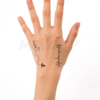 water transfer black sexy back of hand letter tattoo body art waterproof temporary fake flash tattoo for man woman kid 10 56 cm