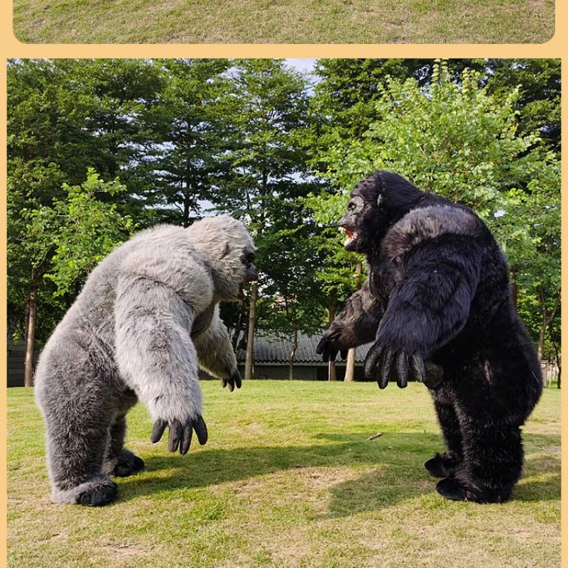 Костюм надувного Кинг-Конга для взрослого на Хеллоуин, плюшевый пушистый костюм маскота животного для Венецианского карнавала, костюм "фурсьют" орангутана гориллы.