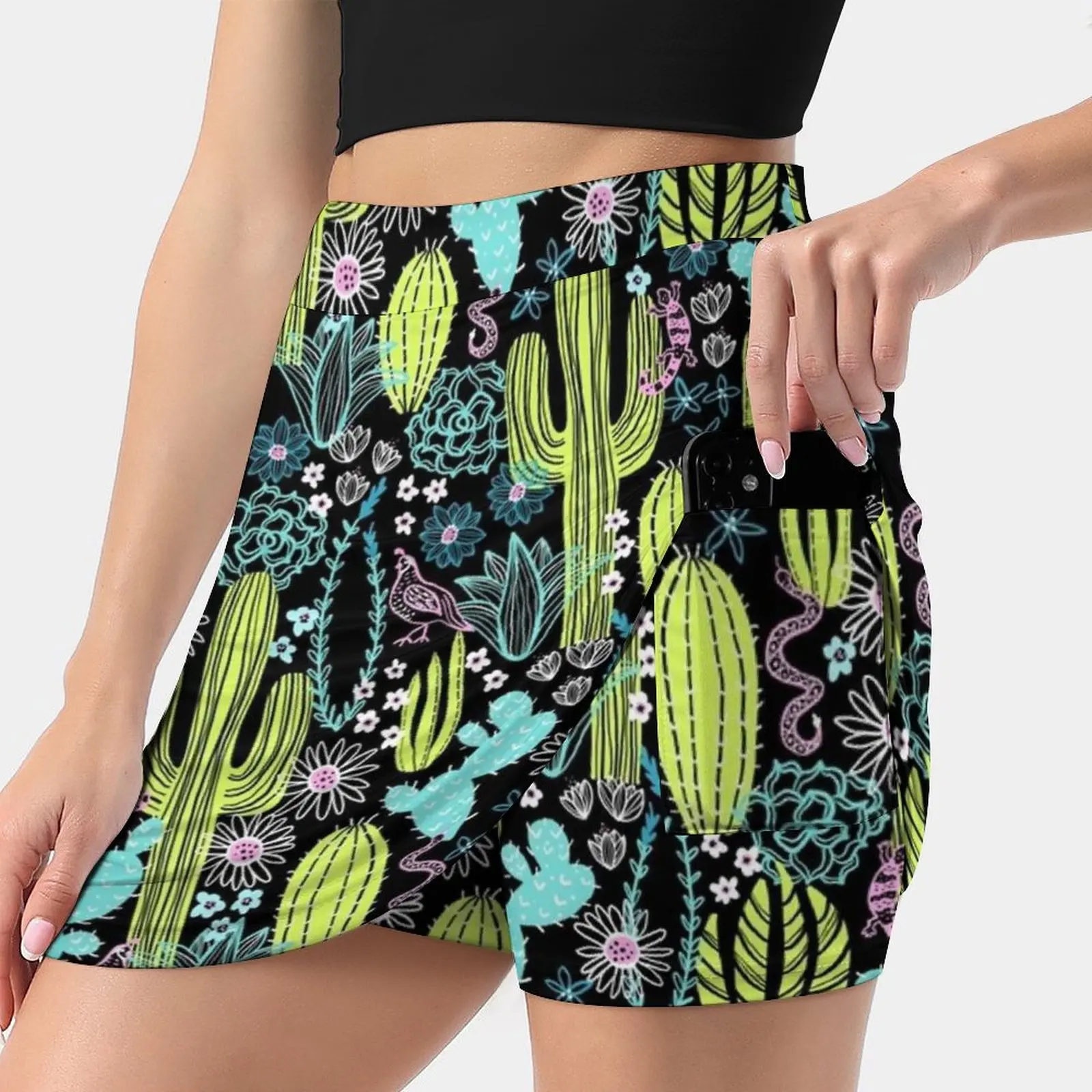 

Юбка женская летняя с светильник том кактуса и кактуса