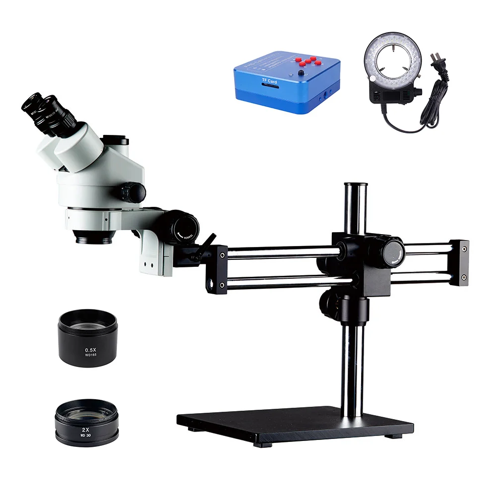 

3.5X-90X Trinocular Stereo Microscope Ultra Wide Field of View Precise Alignment Mobile Phone Repair LED Ring Light Microscope