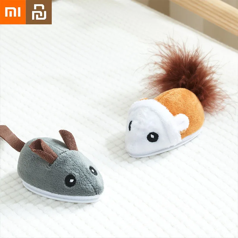 

Умная электрическая игрушка для домашних животных Xiaomi Youpin, звуковая имитация мыши, настоящие перья, кошка, Электронная забавная игрушка для...