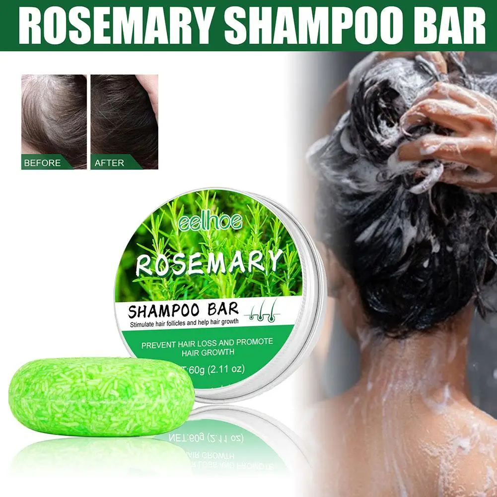 

60g Rosemary Hair Regrowth Shampoo Bar Deep Cleansing Hair & Scalp Anti Hair Loss Shampoo Soap For Treated Dry Damaged Hair X1A1