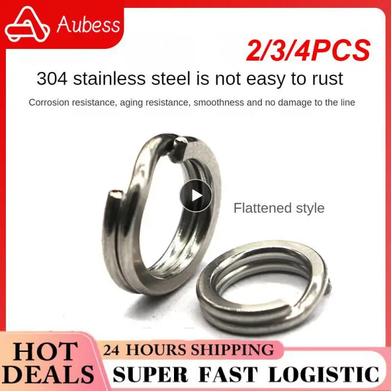 

2/3/4PCS Fishing Gear Round Line Double Circle Iron Plate Connecting Ring Lures Tackle Connector Luya Double Ring Sea Fishing