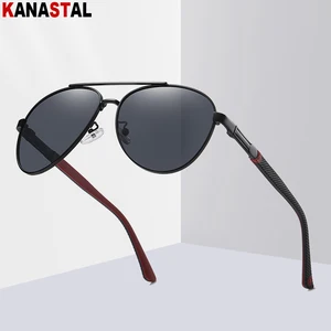 Men's Polarized Sunglasses UV400 Metal 1.1mm Lens Sun Glasses Pilot Eyeglasses Frame Sports Beach Dr in Pakistan