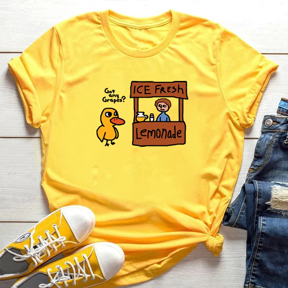 Duck Song Shirt Got Any Grapes Ice Fresh Homemade Lemonade Stand Meme T-shirt Funny Iconic YouTube Duck Graphic Tee Hipster Tops images - 6