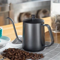 non stick stainless steel thin mouth gooseneck drip kettle 350ml 600ml coffee tea pot coating food grade drip kettle swan neck