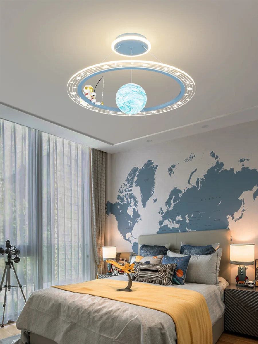 

Children's room lamp simple modern star room light Nordic creative boy girl space astronaut bedroom chandelier