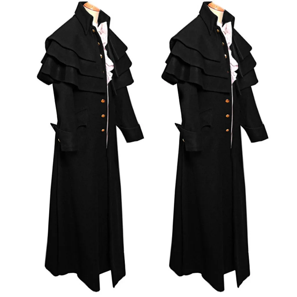 

Gothic Steampunk Vintage Jacket Frock Men Button Coat Fashion Tailcoat Men's Coats & Jackets