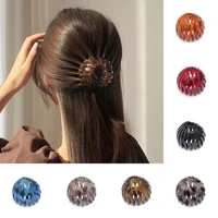 rhinestone buckle hairpins bird nest bun hairpin for women ponytail holder hair claw clips solid color hair clip headwear