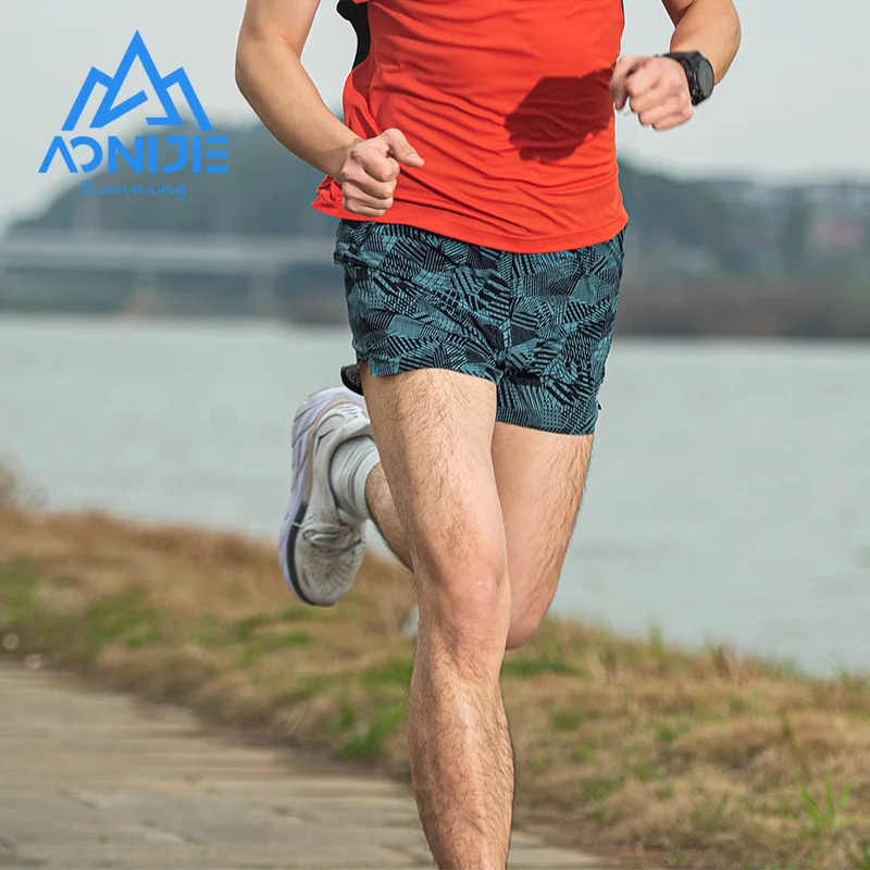 AONIJIE FM5151 Man Male Outdoor Sports Quick Drying Shorts Athletic Trunks Short Pants For Running Soccer High Jump Gym Marathon