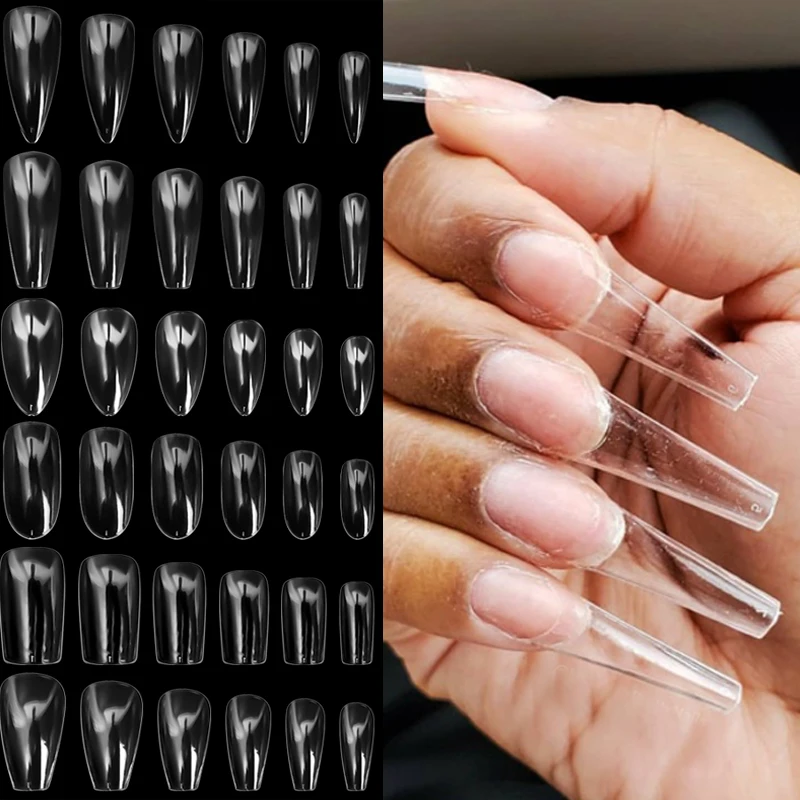 

Extension False Nail Tips Acrylic Fake Finger UV Gel Polish Quick Building Mold Sculpted Full Cover Nail Tips Manicures Tool Set