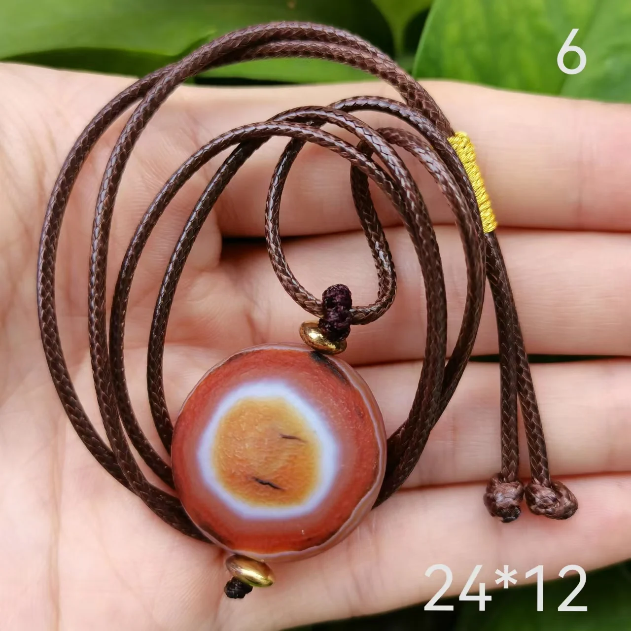 1pcs/lot natural preferred round stone one eye dzi bead sheep plate necklace old agate weathered jewelry amulet custom precious