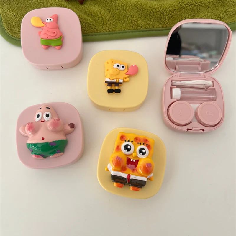 Контейнер Губка Боб для контактных линз Патрик портативный контейнер контактов