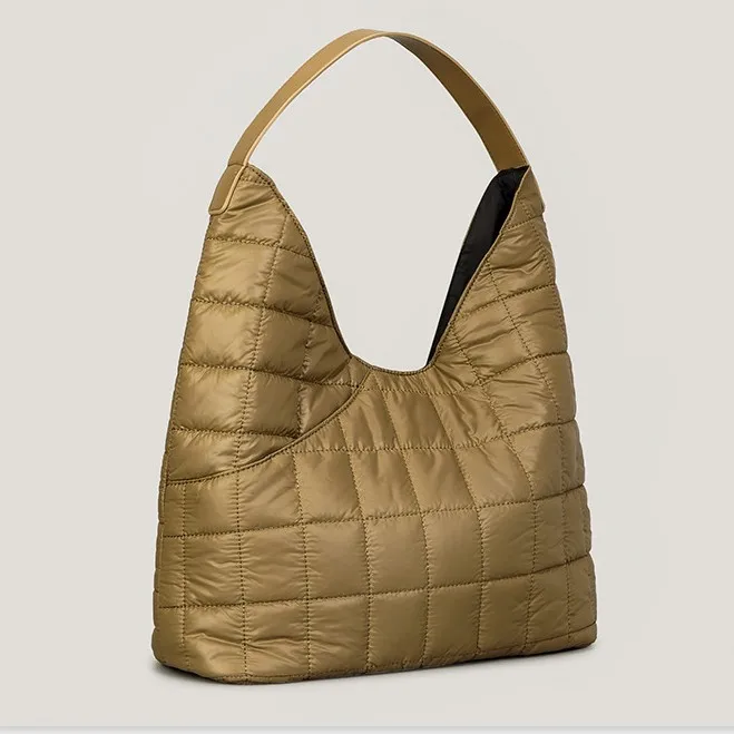 2023 New Fashion Pleated Shoulder Bag For Women Large Capacity Nylon Space Cotton Ladies Handbag Single Shoulder Messenger Bags