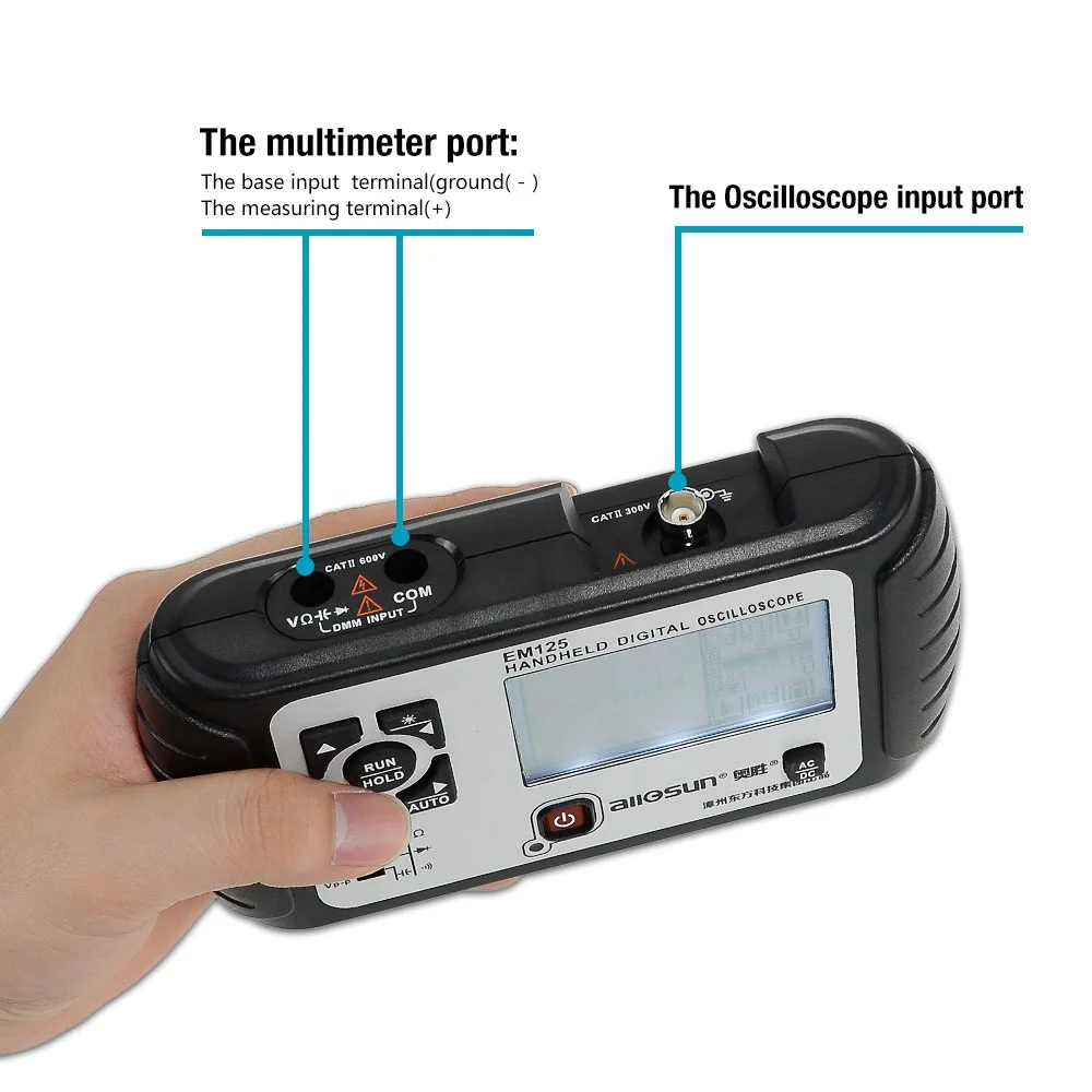 

All-sun EM125 Handheld Digital Storage Oscilloscope 25MHz 100M Sa/s Scope Meter with LED backlight stock in US