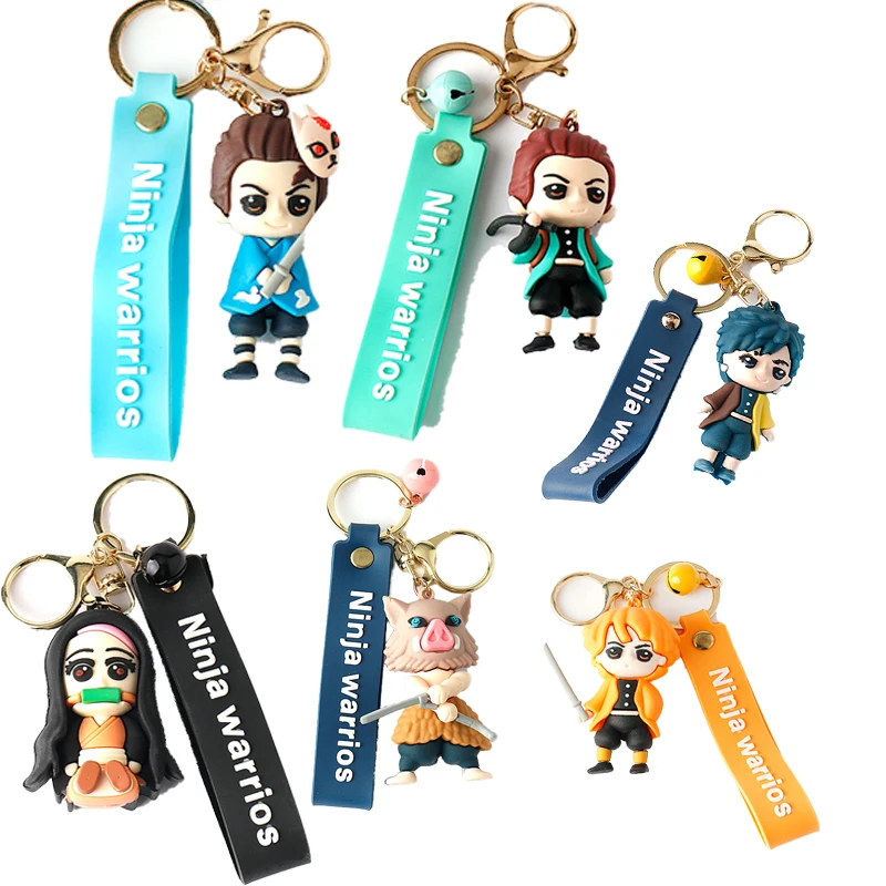 

Creative Cartoon Doll Popular Japanese Anime Demon Slayer Tanjiro Nezuko Couple Bag Pendant Car Keychain Birthday Gift Key Chain