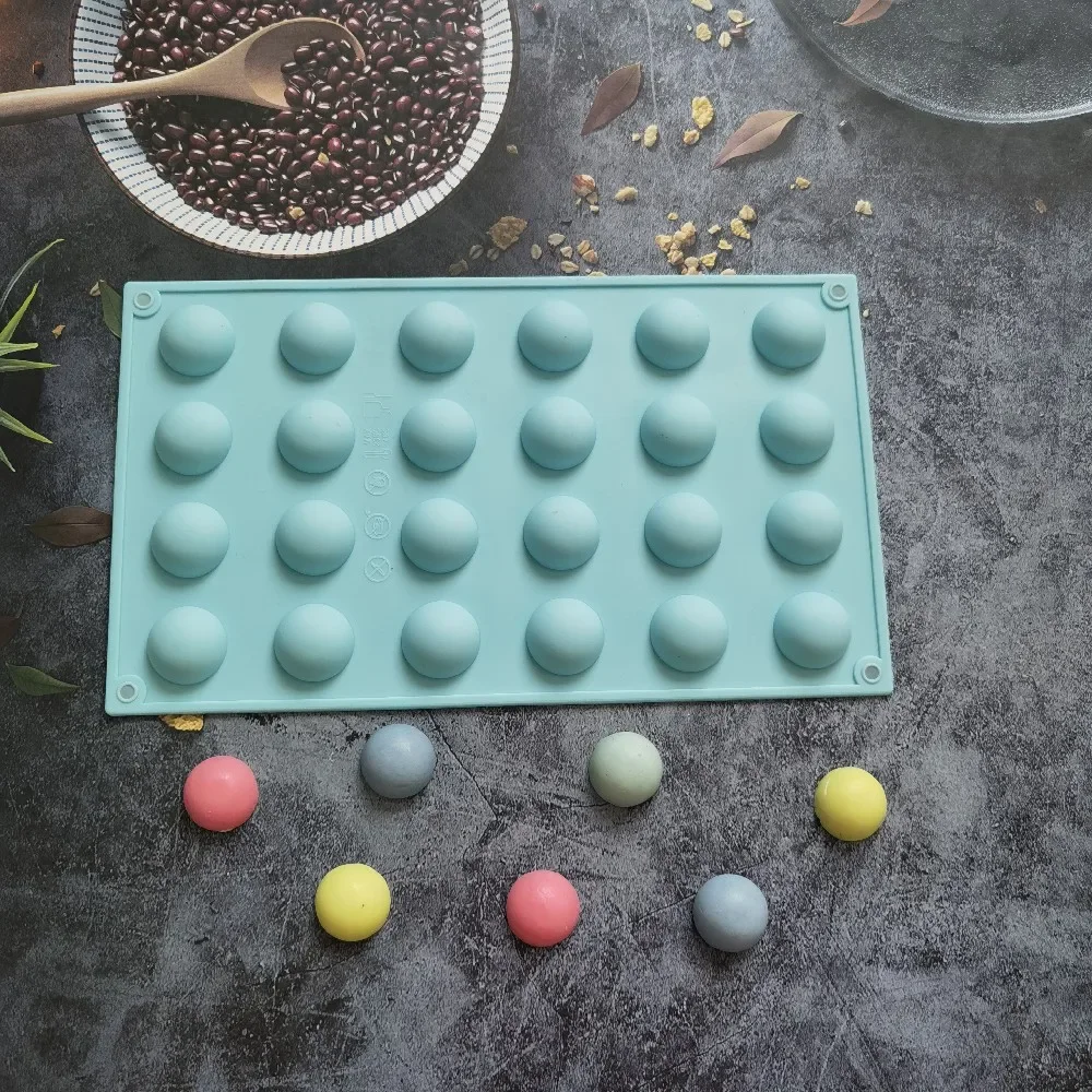

24 Holes Round Silicone Mold For Baking 3D Sphere Ball Mousse Cake Mould Chocolate Truffle Dessert Bakeware Decorating Tools