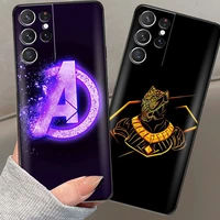 marvel the avengers iron man phone case for samsung galaxy s22 s21 s20 ultra fe 5g s22 s10 10e s9 plus back liquid silicon