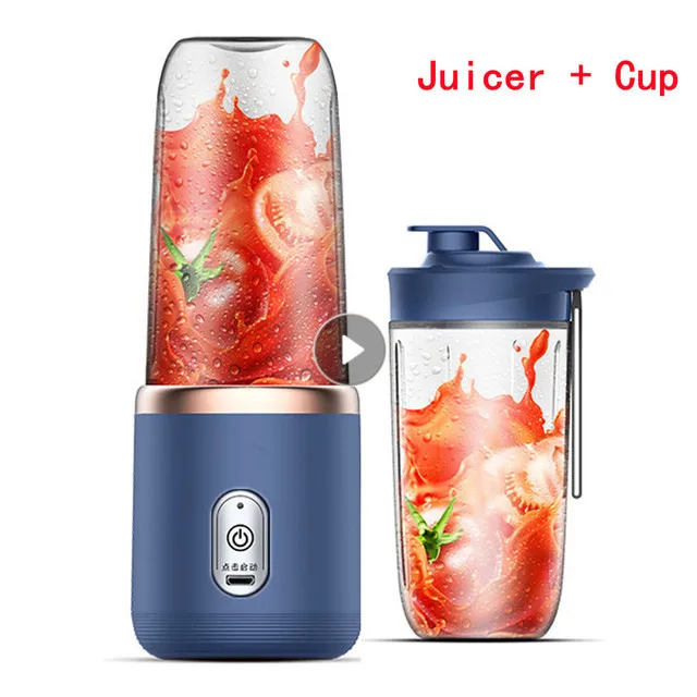 6 Blades Juicer Cup Juicer Fruit Juice Cup USB Charging Fruit Squeezer Blender Food Mixer Ice Crusher Plastic Juicer Machine